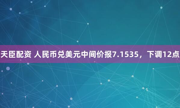 天臣配资 人民币兑美元中间价报7.1535，下调12点